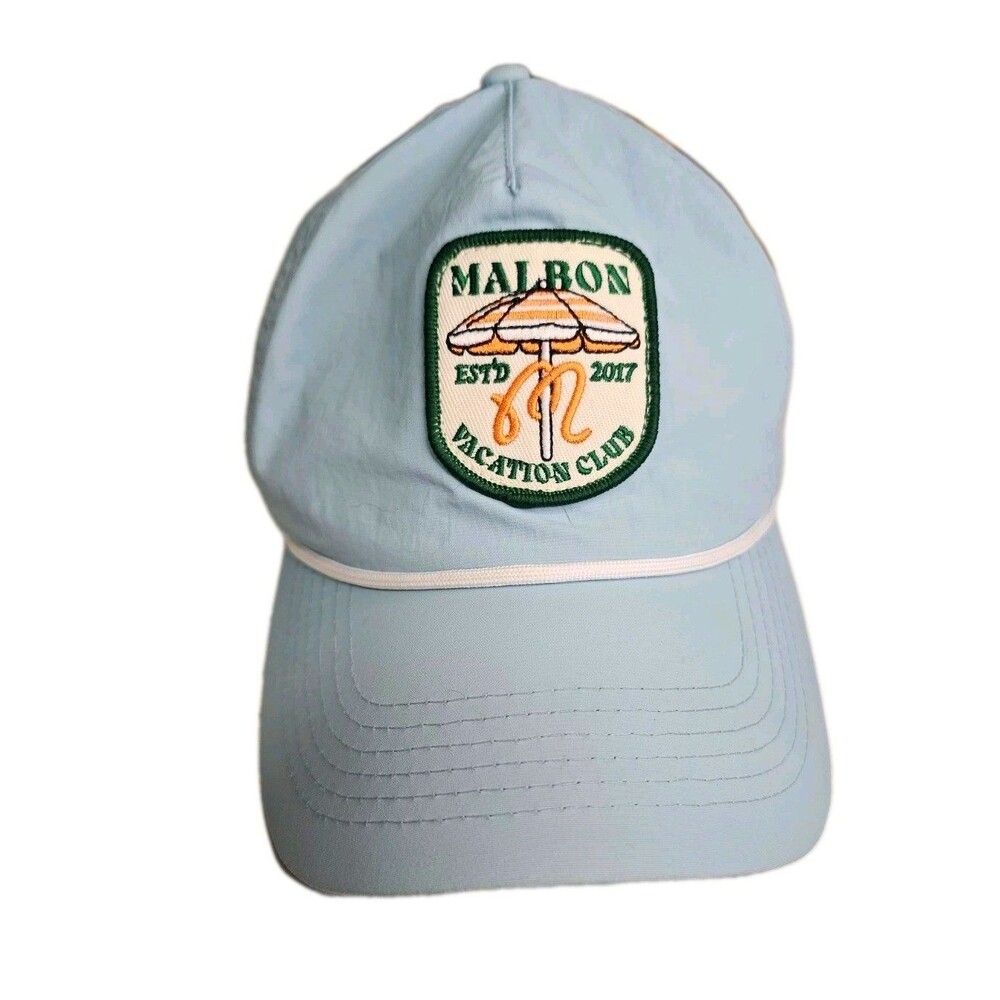 Malbon Vacation Club Rope Hat Golf Cap Light Blue Nylon Snapback OSFA